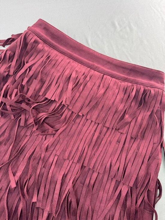 Alya Dresses & Skirts - Alya Women XS NWT Fringe Mini Faux Suede Cowgirl Skirt Western Ranch Playful